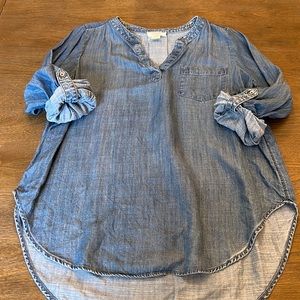 Loft chambray shirt with rolled sleeves